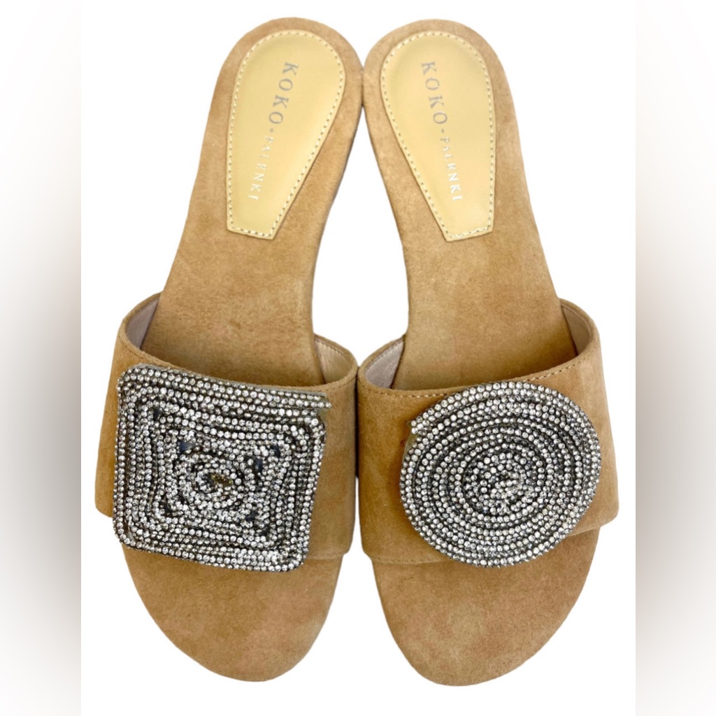 Dina Suede Sandal With Silver Embellishments